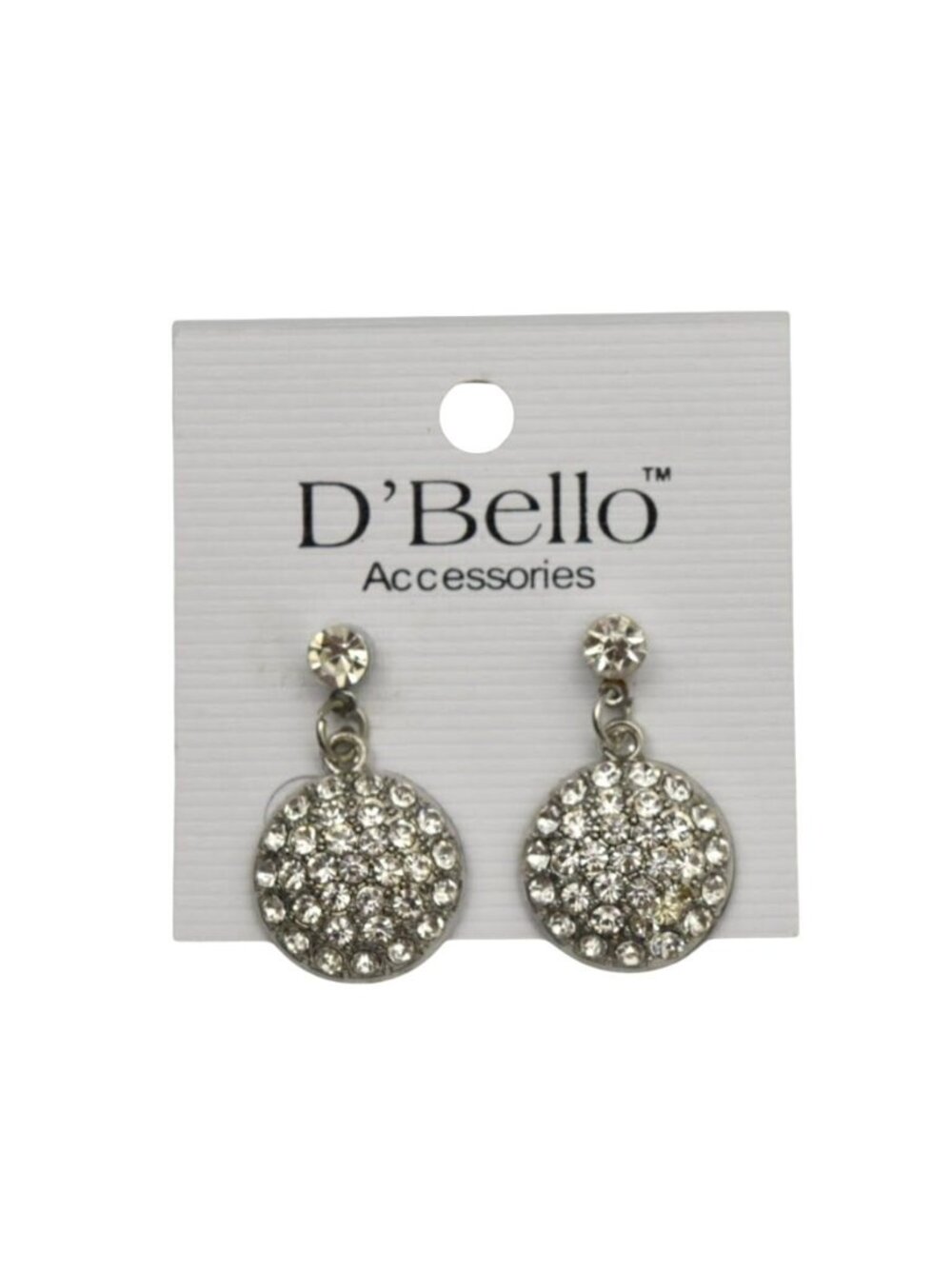 Silver Tone Rhinestone Drop Earrings Crystal Dangle Bridal Party Prom Sparkle